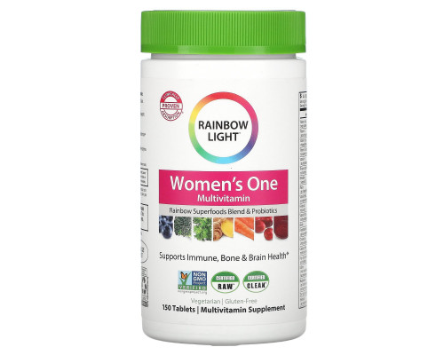 Rainbow Light, Just Once, #1 для женщин, мультивитамин на пищевой основе, 150 таблеток Rainbow Light, Just Once, #1 для женщин, мультивитамин на пищевой основе, 150 таблеток