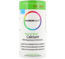 Rainbow Light, Пищевой кальций с магнием и витамином D3, 90 таблеток