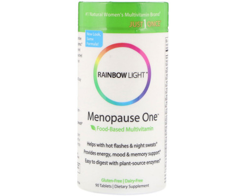 Rainbow Light, Menopause One, мультивитамины на основе цельных пищевых продуктов, 90 таблеток Rainbow Light, Menopause One, мультивитамины на основе цельных пищевых продуктов, 90 таблеток