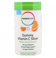 Rainbow Light, Дольки Витамина С Gummy с терпким апельсиновым вкусом, 90 долек