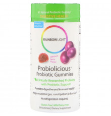 Rainbow Light, Probiolicious пробиотические жевательные конфеты с ягодным вкусом, 50 мармеладок