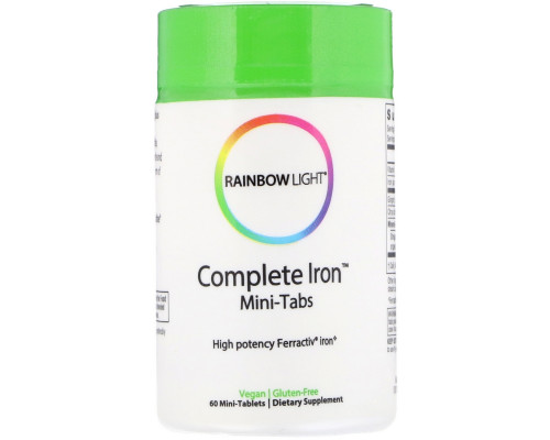 Rainbow Light, Комплекс железа, мини-таблетки, 60 Мини-таблетки Rainbow Light, Комплекс железа, мини-таблетки, 60 Мини-таблетки
