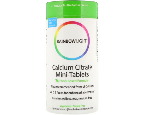 Rainbow Light, Мини-таблетки кальция цитрата, 120 мини-таблеток Rainbow Light, Мини-таблетки кальция цитрата, 120 мини-таблеток