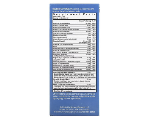 Rainbow Light, Men's One 50+ Daily Multivitamin, High Potency, 60 Vegetarian Tablets Rainbow Light, Men's One 50+ Daily Multivitamin, High Potency, 60 Vegetarian Tablets