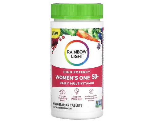 Rainbow Light, Women's One 50+, Daily Multivitamin, High Potency, 90 Vegetarian Tablets Rainbow Light, Women's One 50+, Daily Multivitamin, High Potency, 90 Vegetarian Tablets