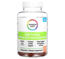 Rainbow Light, High Potency Vitamin D3, Peach, 2,000 IU, 60 Gummies