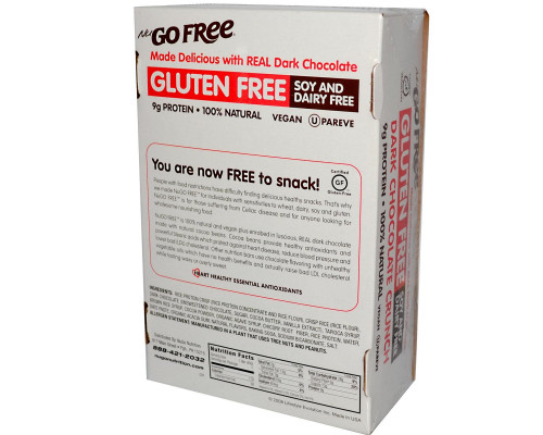 NuGo Nutrition Хрустящие батончики без глютена покрытые темным шоколадом 12 батончиков по 45г каждый NuGo Nutrition Хрустящие батончики без глютена покрытые темным шоколадом 12 батончиков по 45г каждый