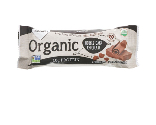 NuGo Nutrition, Органический двойной темный шоколад, 12 органических белковых батончиков, 1,76 унции (50 г) каждый