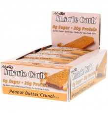 NuGo Nutrition, Smarte Carb, хрустящие батончики с арахисовым маслом, 12 батончиков, 1,76 унции (50 г) каждый