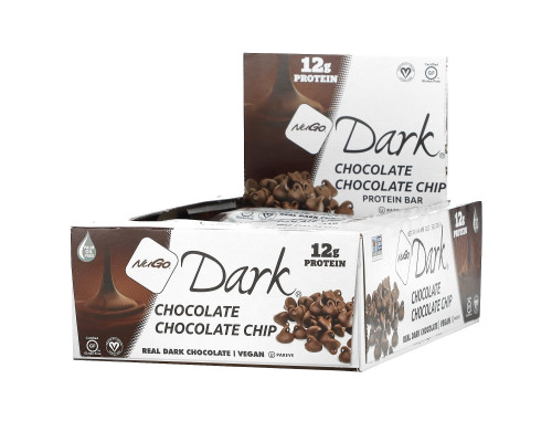 NuGo Nutrition, NuGo Dark, протеиновые батончики, шоколадная стружка, 12 баточников, 1,76 унц. (50 г) каждый
