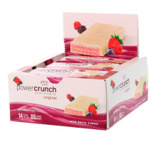 BNRG, Power Crunch, протеиновый энергетический батончик с  сливочной начинкой и вкусом диких ягод, 12 шт. по 40 г