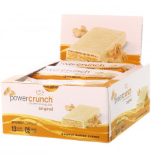 BNRG, Протеиновый энергетический батончик Power Crunch, оригинальный, арахисовое масло, 12 батончиков, 1,4 унц. (40 г) каждый