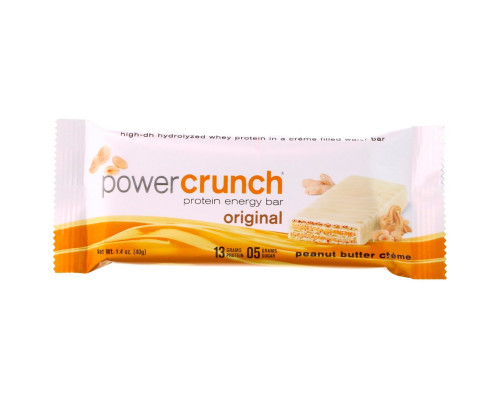 BNRG, Протеиновый энергетический батончик Power Crunch, оригинальный, арахисовое масло, 12 батончиков, 1,4 унц. (40 г) каждый BNRG, Протеиновый энергетический батончик Power Crunch, оригинальный, арахисовое масло, 12 батончиков, 1,4 унц. (40 г) каждый