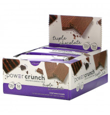 BNRG, Power Crunch Protein Energy Bar, Original Triple Chocolate, 12 Bars, 1.4 oz (40 g) Each