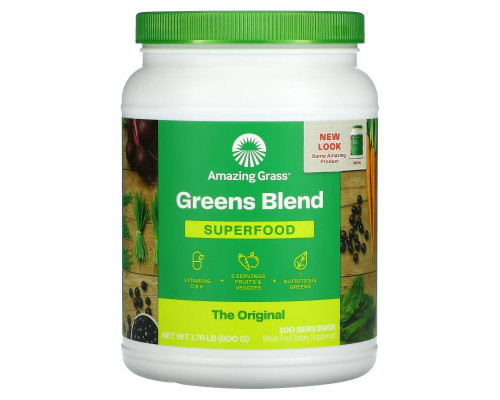 Amazing Grass Зеленый суперпродукт полностью натуральный сухой напиток 28 унций (800 г) Amazing Grass Зеленый суперпродукт полностью натуральный сухой напиток 28 унций (800 г)