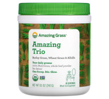 Amazing Grass Восхитительное трио зеленые побеги ячменя и пшеницы с люцерной 85 унции (240 г)