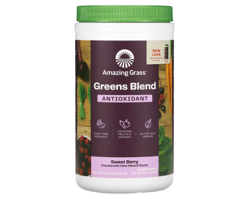 Amazing Grass Green Superfood Антиоксиданты ORAC с ягодами асаи 420 г Amazing Grass Green Superfood Антиоксиданты ORAC с ягодами асаи 420 г