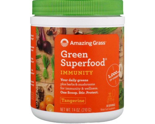 Amazing Grass Green Superfood Иммунитет мандарин 74 унции (210 г) Amazing Grass Green Superfood Иммунитет мандарин 74 унции (210 г)