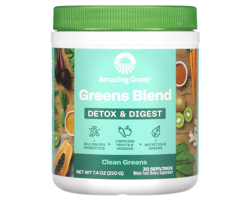 Amazing Grass, Зеленая Суперпища, Детокс и Дайджест, 7.4 унции (210 г) Amazing Grass, Зеленая Суперпища, Детокс и Дайджест, 7.4 унции (210 г)