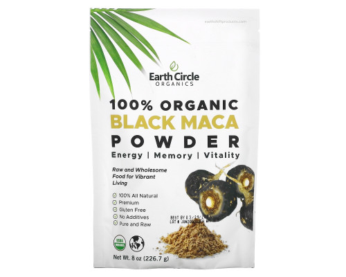 Earth Circle Organics, Organic Black Maca Powder, 8 oz (226.7 g) Earth Circle Organics, Organic Black Maca Powder, 8 oz (226.7 g)