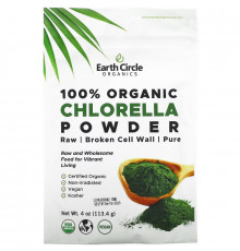 Earth Circle Organics Чистая натуральная хлорелла в порошке 4 унции (113 г)