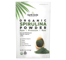 Earth Circle Organics Сырая органическая спирулина в порошке 4 унции (113 г)