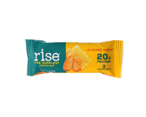 Rise Bar, Простейший протеиновый батончик, мед и миндаль, 12 батончиков, 2,1 унц. (60 г) каждый Rise Bar, Простейший протеиновый батончик, мед и миндаль, 12 батончиков, 2,1 унц. (60 г) каждый