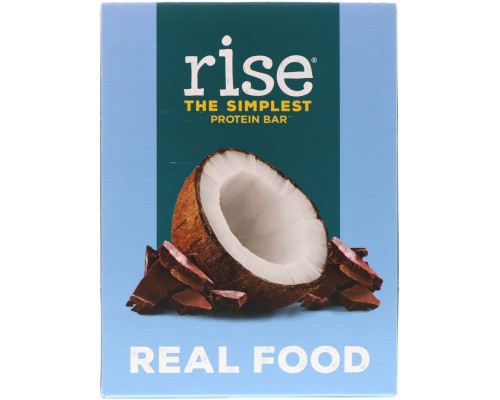 Rise Bar, Рисовый Протеиновый Батончик, Шоколадный Кокос, 12 штук, по 2,1 унции (60 г) каждый Rise Bar, Рисовый Протеиновый Батончик, Шоколадный Кокос, 12 штук, по 2,1 унции (60 г) каждый