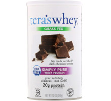 Tera's Whey, rBGH Free Simply Pure Whey Protein, Grass Fed, Fair Trade Dark Chocolate Cocoa, 12 oz (340 g)