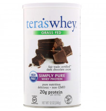 Tera's Whey, rBGH Free Simply Pure Whey Protein, Grass Fed, Fair Trade Dark Chocolate Cocoa, 12 oz (340 g)