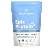 Суперфуды Sprout Living, Epic Protein, органический растительный протеин и суперфуды, классический вкус, 455 г (1 фунт)