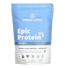 Суперфуды Sprout Living, Epic Protein, органический растительный протеин и суперфуды, классический вкус, 455 г (1 фунт)