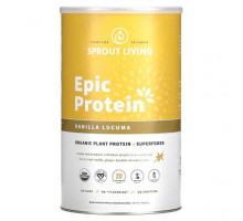 Суперфуды Sprout Living, Epic Protein, органический растительный протеин и суперфуды, ваниль и лукума, 910 г (2 фунта)