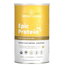 Суперфуды Sprout Living, Epic Protein, органический растительный протеин и суперфуды, ваниль и лукума, 910 г (2 фунта)