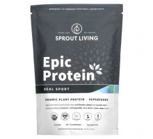 Суперфуды Sprout Living, Epic Protein, органический растительный протеин и суперпродукты, Real Sport, 494 г (1,1 фунта)