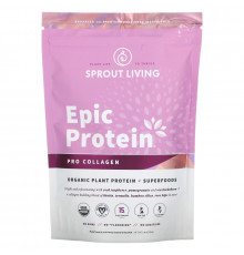 Sprout Living, Epic Protein, Organic Plant Protein + Superfoods, Pro Collagen, 0.8 lb (364 g)