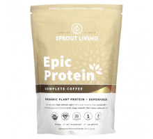Суперфуды Sprout Living, Epic Protein, органический растительный протеин и суперфуды, оригинальный кофе, 494 г (1,1 фунта)