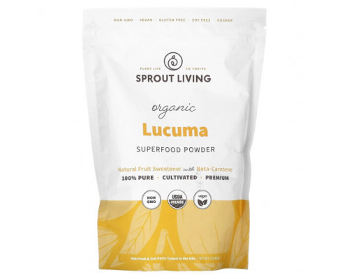 Фрукты и ягоды Sprout Living, Органический порошок Lucuma Superfood, 450 г (1 фунт) Фрукты и ягоды Sprout Living, Органический порошок Lucuma Superfood, 450 г (1 фунт)