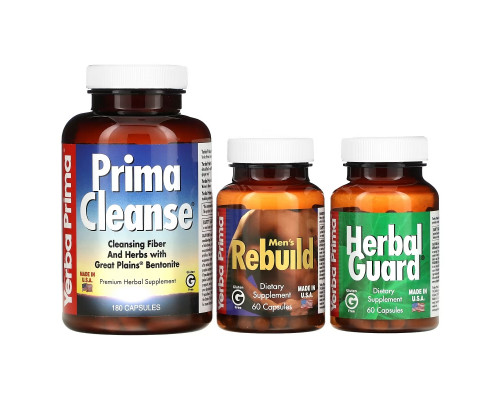 Yerba Prima, Men's Rebuild Internal Cleansing, 3 Part Program, 3 Bottles Yerba Prima, Men's Rebuild Internal Cleansing, 3 Part Program, 3 Bottles
