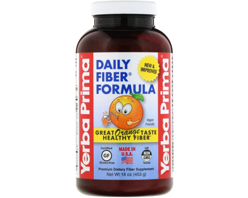 Yerba Prima, Смесь клетчатки Daily Fiber, вкус апельсина, 340 г Yerba Prima, Смесь клетчатки Daily Fiber, вкус апельсина, 340 г