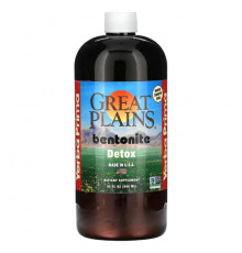 Для пищеварительной системы Yerba Prima, Great Plains Bentonite Detox, 946 мл (32 жидк. Унции)