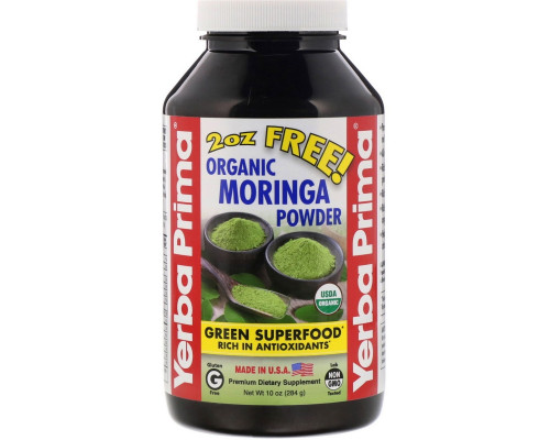 Yerba Prima, Organic Moringa Powder, 10 oz (284 g) Yerba Prima, Organic Moringa Powder, 10 oz (284 g)