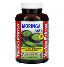 Yerba Prima, Moringa Caps, 400 mg, 180 Veg Caps
