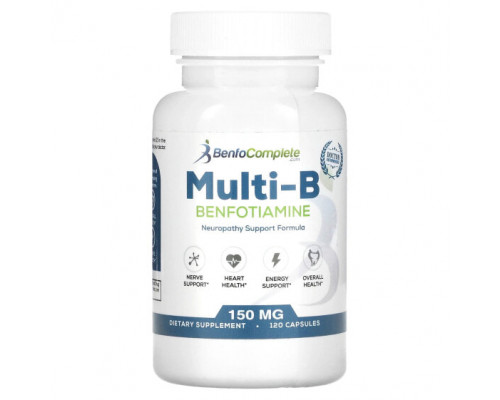 Антиоксиданты Benfotiamine Inc., Поддерживающая формула Multi-B при нейропатии, 150 мг, 120 капсул Антиоксиданты Benfotiamine Inc., Поддерживающая формула Multi-B при нейропатии, 150 мг, 120 капсул