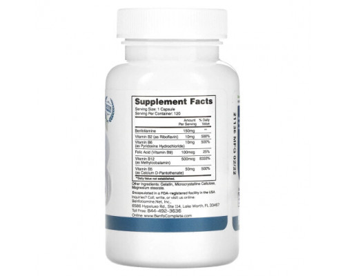 Антиоксиданты Benfotiamine Inc., Поддерживающая формула Multi-B при нейропатии, 150 мг, 120 капсул Антиоксиданты Benfotiamine Inc., Поддерживающая формула Multi-B при нейропатии, 150 мг, 120 капсул