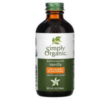 Simply Organic, Мадагаскарская ваниль, безспиртовой ароматизатор, выращено на ферме, 4 жидких унции (118 мл)