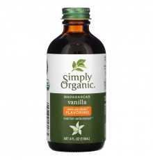 Simply Organic, Мадагаскарская ваниль, безспиртовой ароматизатор, выращено на ферме, 4 жидких унции (118 мл)