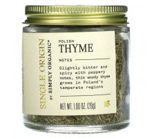 Травяные сборы и чаи Simply Organic, Single Origin, польский чабрец, 28 г (1 унция)