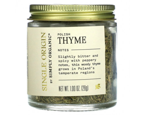 Травяные сборы и чаи Simply Organic, Single Origin, польский чабрец, 28 г (1 унция) Травяные сборы и чаи Simply Organic, Single Origin, польский чабрец, 28 г (1 унция)