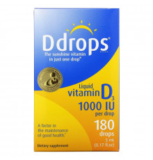 D Drops Жидкий витамин D3 1000 МЕ 017 жидких унций (5 мл)